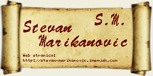 Stevan Marikanović vizit kartica